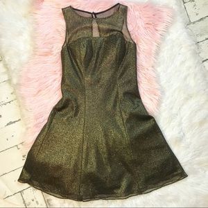 Aidan Mattox Gold & Black Dress Sz 0